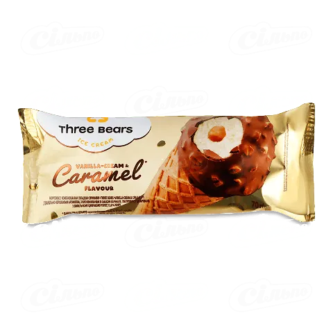 Морозиво Три Ведмеді ваніль ріжок 70г