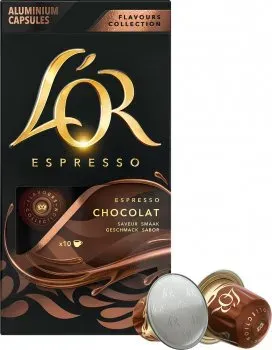 Кава молотий L'OR Espresso Chocolate в алюмінієвих капсулах сумісні з Nespresso 100% Арабіка 10 шт