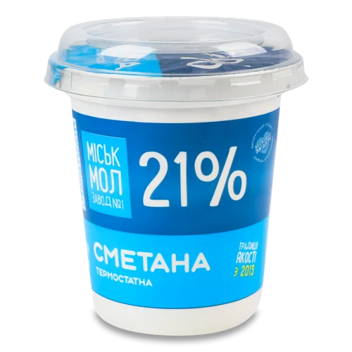 Сметана Термостатна 21% Міськмолзавод №1, ст 300г