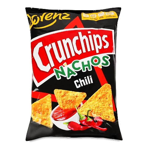 Чіпси Lorenz Crunchips начос зі смаком перцю чилі, 190г