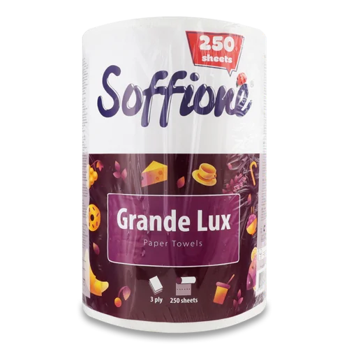 Рушники паперові 3-х шарові Grande Lux Soffione, в/ґ, 1шт