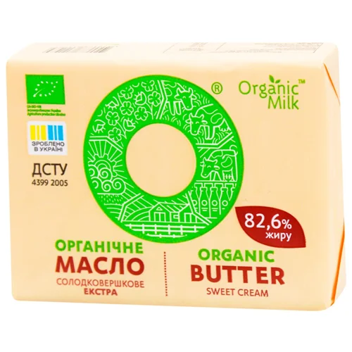 Масло Organic Milk органічне солодковершкове екстра 82,6% 180г