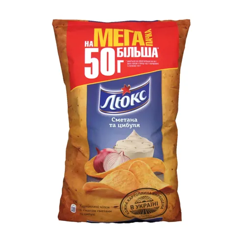 Чіпси картопляні Сметана та цибуля Люкс м/у 183г