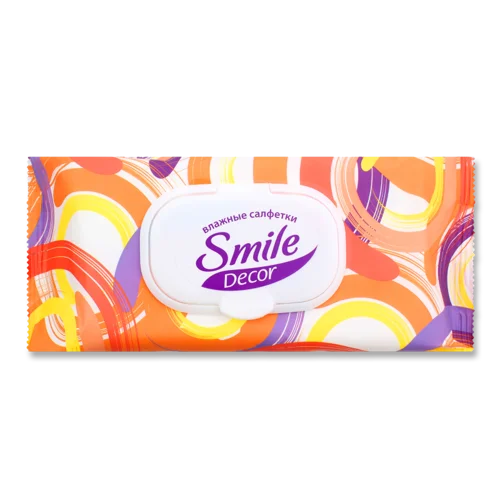 Вологі Серветки з Антибактеріальним Ефектом Decor Smile, 60шт