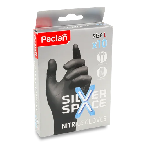 Рукавички Нітрилові S Silver Paclan, В/ґ, 10 пар