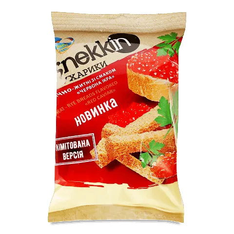 Сухарики Snekkin пшенично-житні смак червона ікра, 70г