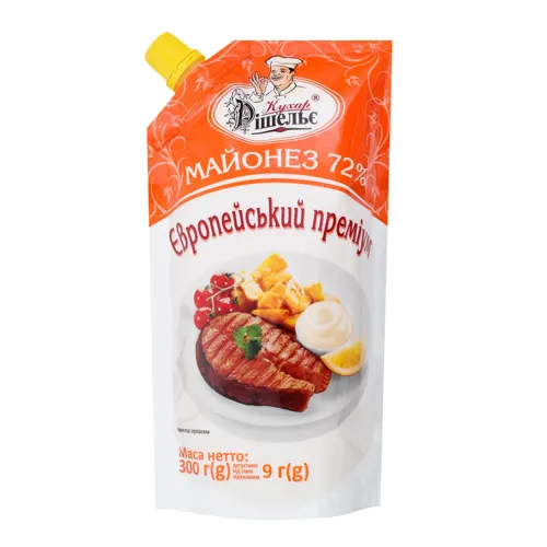 Майонез 72% Європейський преміум Кухар Рішельє д/п 300г