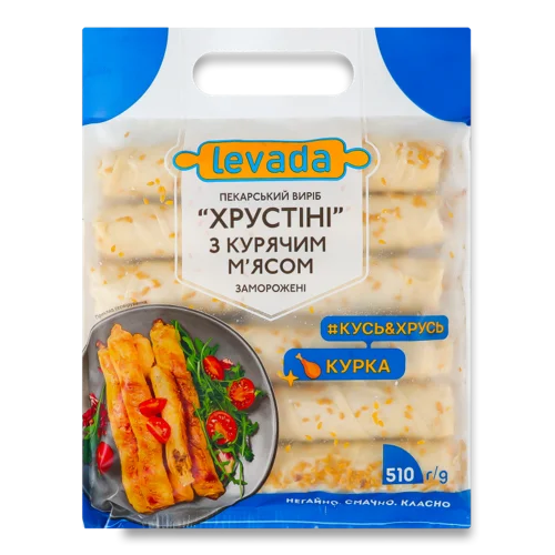 Виріб Пекарський Заморожений З Курячим М'ясом Хрустіні Levada, М/у 510г