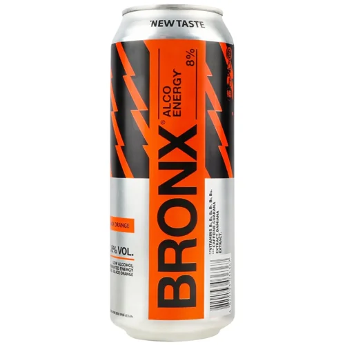 Напій слабоалкогольний Bronx Black Orange енергетичний сильногазований 8% 0,5л