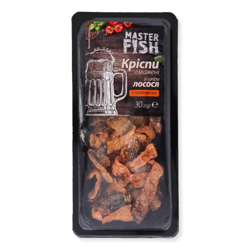 Кріспи Зі Шкіри Лосося Смажені З Паприкою, в/ґ, 30г