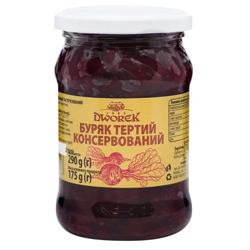 Буряк тертий Dworek пастеризований 290г