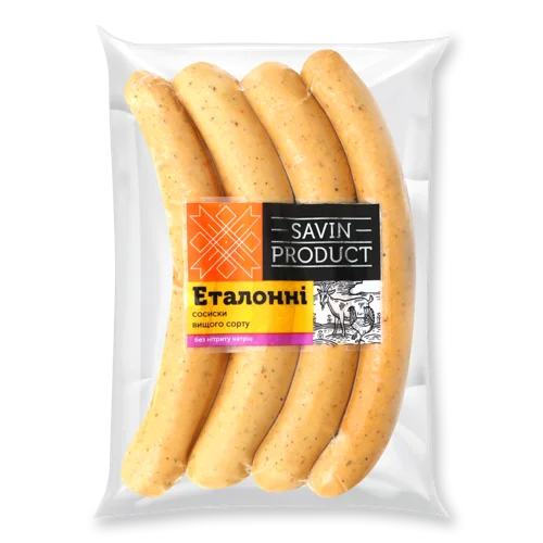 Сосиски Еталонні Савин Продукт Вищого Ґатунку в/у, кг