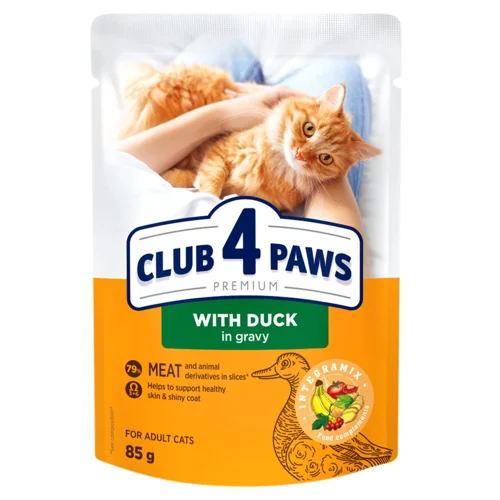 Корм вологий Club 4 Paws Premium з качкою для котів 85г