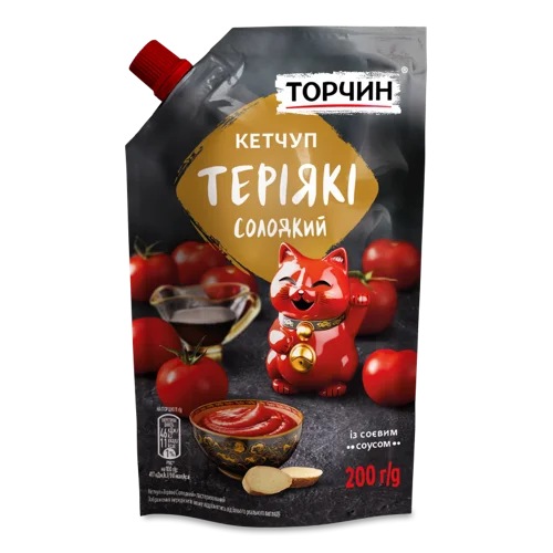 Кетчуп Теріякі пастеризований Торчин, солодкий, к/у, 200г