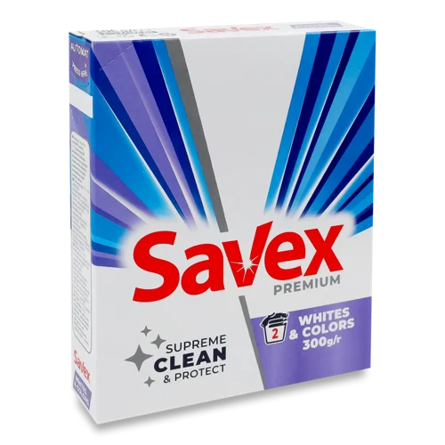 Миючий Порошок Whites&Colors Premium Savex, для автоматичного прання білих і кольорових тканин, 300г