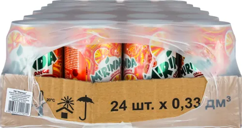 Напій безалкогольний сильногазований Orange Mirinda з/б 0.33л