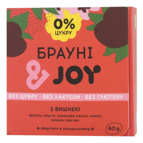 Десерт &JOY Брауні порційні з вишнею 60г