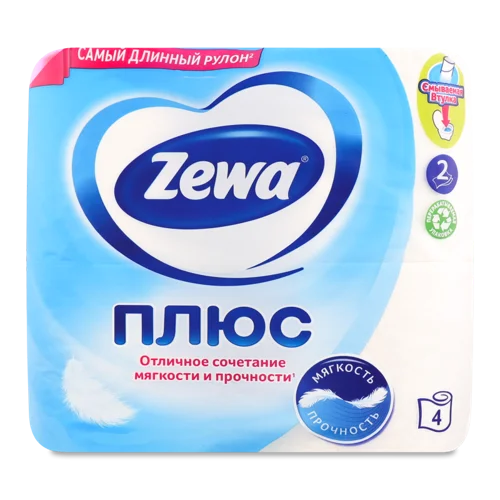 Туалетний Папір 2-Шаровий Плюс Zewa, 4 шт
