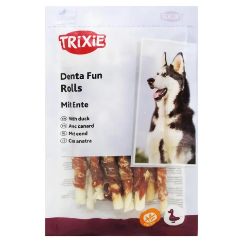 Ласощі для собак Trixie Denta Fun з качкою палички для чищення зубів 12см 10шт 80г