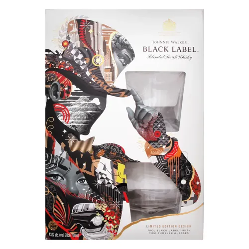 Віскі Johnnie Walker Black Label 40% 0,7л + 2стакан (кор) х3