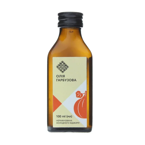 Олія Гарбузова Холодного Віджиму Нерафінована, с/пл 100 мл