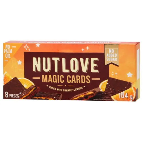 Печиво AllNutrition Nutlove Magic Cards Шоколад з помаранчем 104г