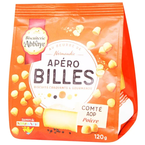 Печиво Biscuiterie de L'abbaye Apero Billes з сиром конте 120г