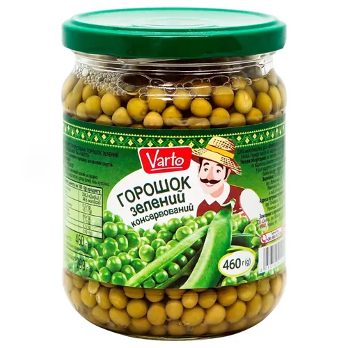 Горошок Varto зелений консервований 460г