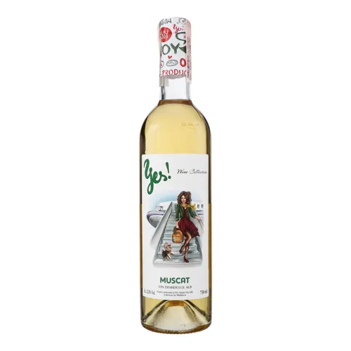Вино 0.75л 12% біле напівсолодке Muscat Yes!