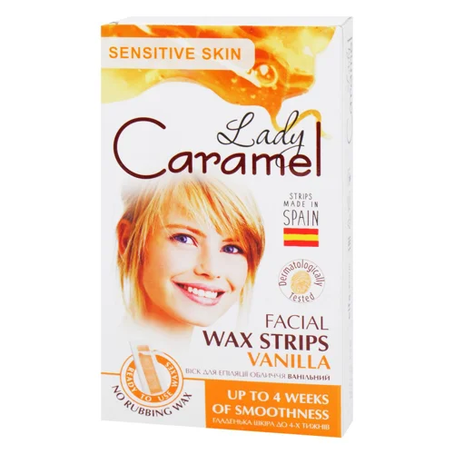 Віск Lady Caramel ванільний смужки для епіляції обличчя 12шт