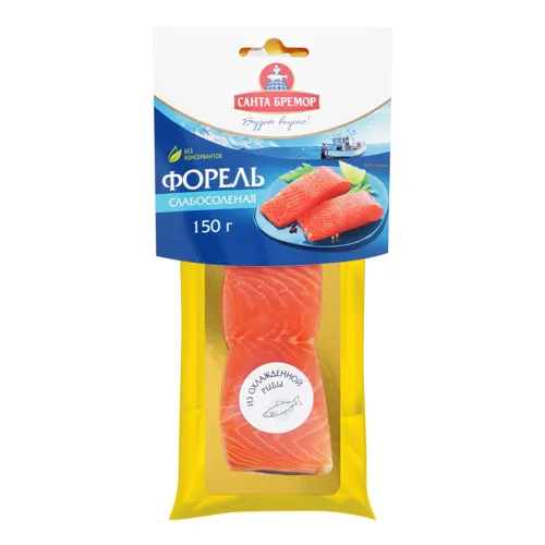 Форель філе-шматок Санта Бремор солоне вищого ґатунку 150г
