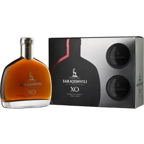 Бренді Sarajishvili ХО, 40%, 0,7л + 2 склянки