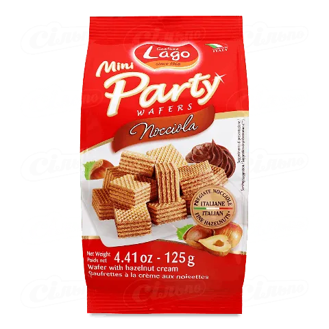 Вафлі Gastone Lagо міні з фундуковим кремом, 125г