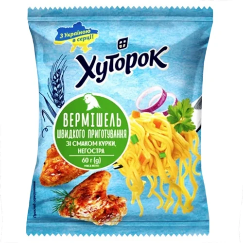 Вермішель Хуторок зі смаком курки негостра 60г