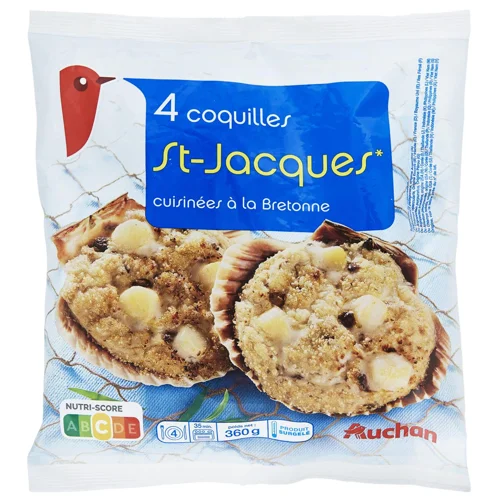 Морські гребінці Auchan 4шт 360г