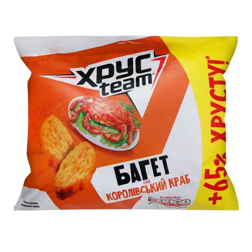 Сухарики Королівський краб Багет ХрусTeam м/у 100г