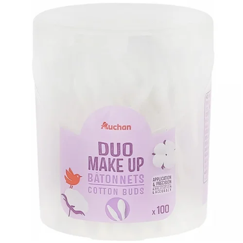 Ватні палички Auchan Duo для макіяжу 100шт