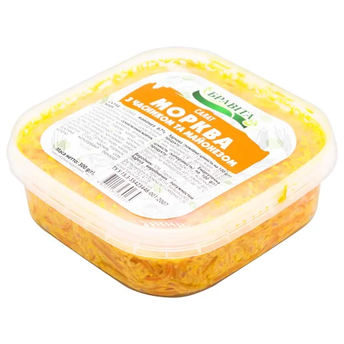 Салат Бравіта морква з часником та майонезом 300г