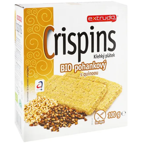 Хлібці Extrudo Crispins органічні з гречкою та кіноа 100г