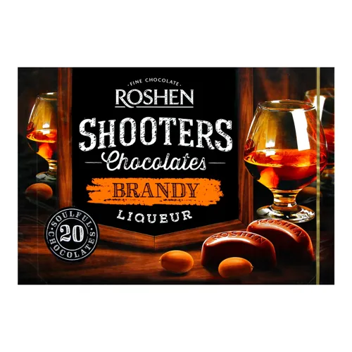 Цукерки шоколадні «Brandy-liquor Shooters» Roshen, 150г