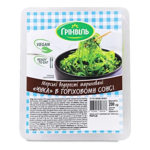 Водорості Морські Мариновані в Горіховому Соусі Чука Грінвіль, Лоток 200г