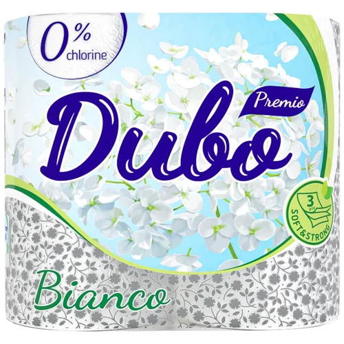 Туалетний папір Диво Premio Bianco білий 3-шаровий 4шт