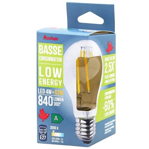 Лампа Auchan LED E27 4W 3000K