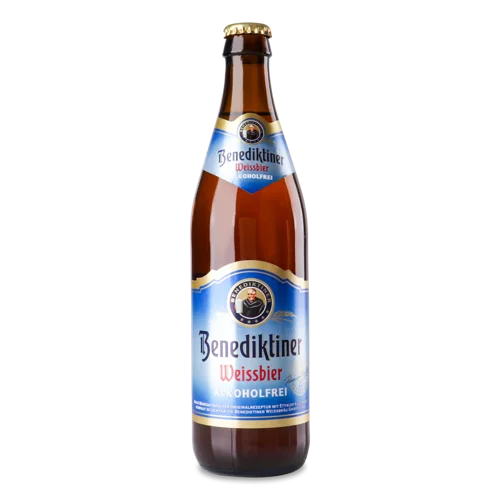 Безалкогольне Світле Нефільтроване Пиво Weissbier Benediktiner, 0.5л, 0.5%