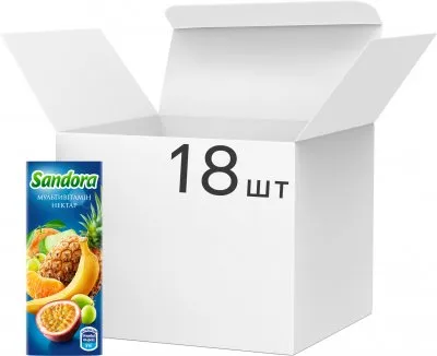 Упаковка нектара Sandora Мультивитамин 0.2л х 18 шт