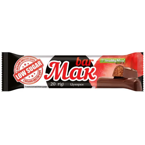 Цукерка Healthy Meal Мак Bar без цукру 20г