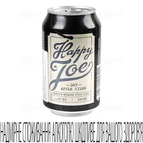 Сидр Happy Joe Dry Apple з залізній банці, 0,33л