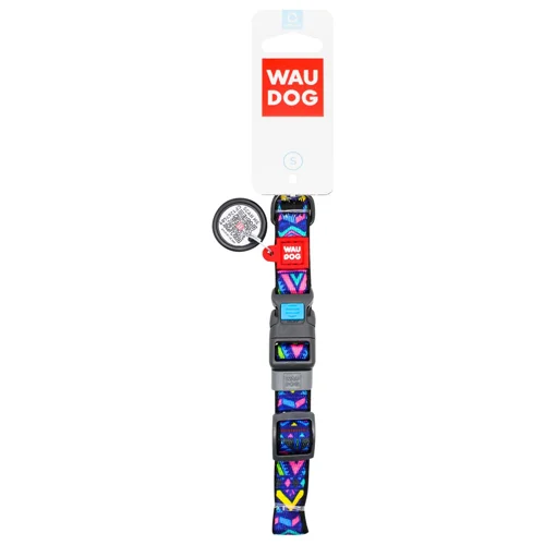 Нашийник для собак Waudog Nylon нейлоновий з QR паспортом 25-35см/15мм з малюнком інді
