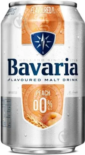 Пиво Bavaria Peach світле безалкогольне 0,33л