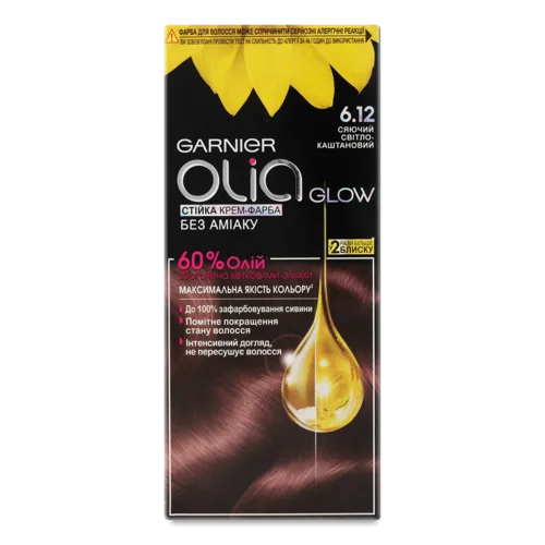 Крем-фарба Для Волосся Без Аміаку Olia №6.12 Garnier, 1шт